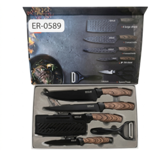 SET DE CUCHILLAS ACERO CON PELA PAPAS Y TIJERA