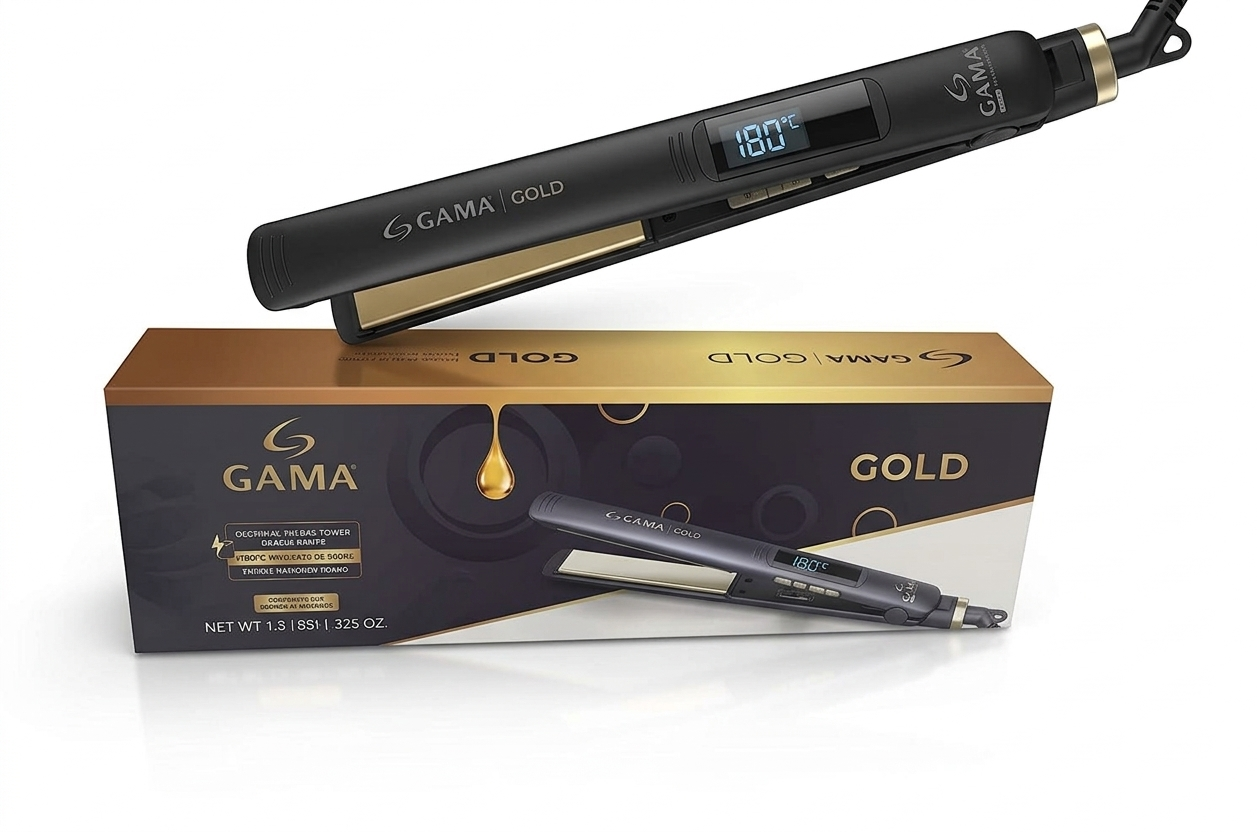 PLANCHITA DE PELO GAMA ITALY ELEGANCE LED GOLD