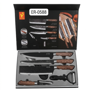 SET DE CUCHILLAS ACERO CON PELA PAPAS Y TIJERA